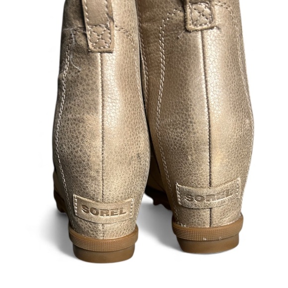 Sorel Joan of Arctic Nubuck Leather Wedge II Natural Tan Size 8.5 - Picture 6 of 7